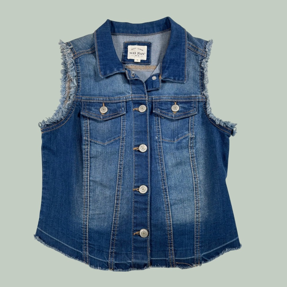 jean jacket blue distressed sleeveless country rock grunge western cowgirl boho